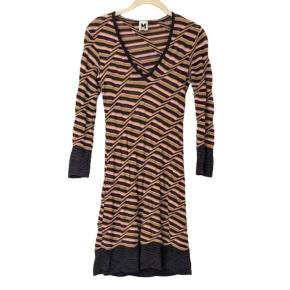M Missoni Lightweight Merino Chevron Sweater Dress - Picture 1 of 13